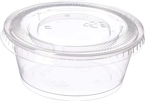Vista 9 de Vasos desechables de plástico para porciones - Jello Shot Cup - La taza perfecta para soufflé (1 onza, paquete de 50 tazas con tapas)