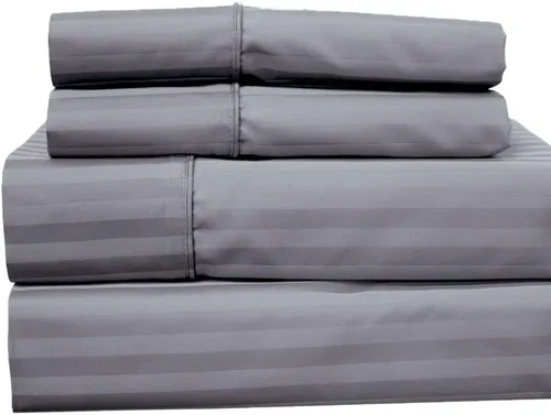 Vista 5 de Royal Hotel Bedding - Sábanas de 650 hilos, antiarrugas, bolsillo profundo, mezcla de algodón, de satén, hipoalergénicas, juego de 4 piezas