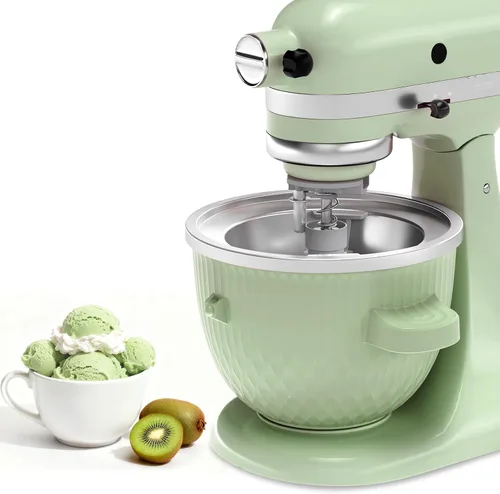 Vista 8 de Accesorio para máquina de helado para batidora de pie KitchenAid, tazón para helado para KitchenAid de 4.5QT/ 5QT/ 6QT, máquina de sorbete y gelato