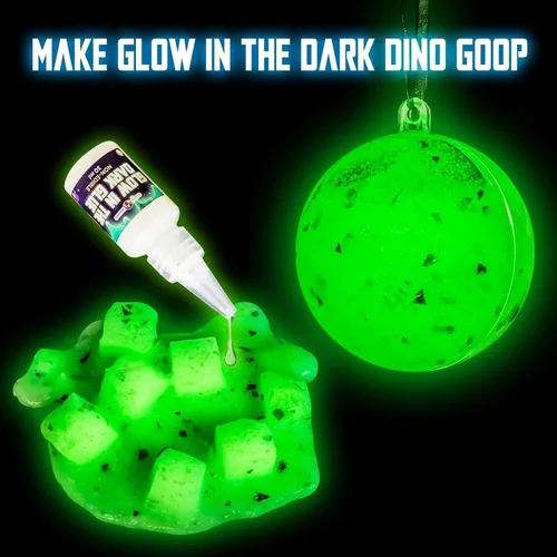 Vista 5 de Original Stationery Kit de slime de galaxia de dinosaurios para niños de 7 a 12 años, juego de slime DIY que brilla en la oscuridad con purpurina