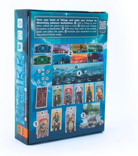 Vista 2 de Juego de mesa Knarr: forma la mejor banda de vikingos. Emocionante juego de exploración y estrategia, divertido juego familiar para niños y adultos