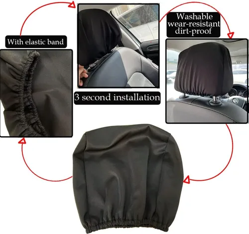 Vista 6 de 8 piezas Fundas para reposacabezas de coche, suaves, lavables, a prueba de suciedad, protectores de reposacabezas para coches, universales, aptas