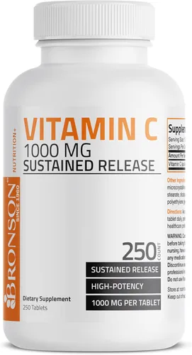 Vista 5 de Bronson Vitamina C 1000 mg de liberación sostenida de ácido ascórbico sin OMG, 250 tabletas