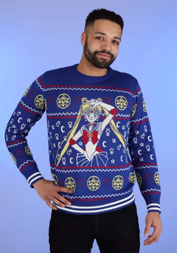Vista 3 de Suéter Feo de Navidad para Adulto Sailor Moon Estilo Fair Isle Multicolor