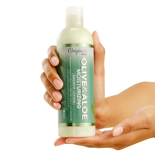 Vista 3 de Originals by Africa's Best Loción hidratante de crecimiento de oliva y aloe, paso final de hidratación, para todo tipo de cabello y texturas, sin