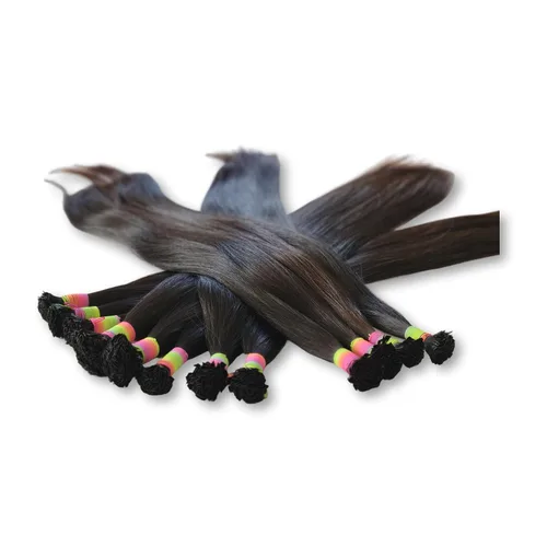 Vista 2 de Human Hair Extensions 100% Remy. Single donor 80gr 24". Handmaide micro K-Tip