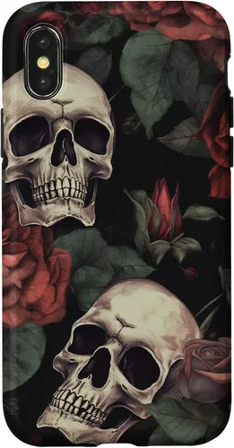 Vista 5 de iPhone 16 Gothic Skull and Roses - Accessorize in Style! Case