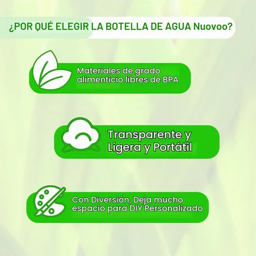 Vista 5 de SUNNOW Paquete de 6 botellas de agua transparentes a granel, botellas de agua de plástico reutilizables de 24 onzas con tapa y asa para beber, a