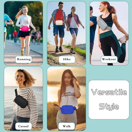 Vista 7 de LLYWCM Fanny Packs for Women Men - Belt Bag - Fanny Pack Crossbody Bags for Women - Running Fanny Pack with Adjustable Strap, Cross Body Fanny Pack