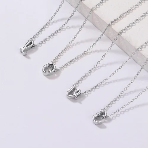 Vista 6 de Memorjew - Collar delicado para mujeres y niñas, con inicial en letra cursiva y de plata de ley 925, joyas para regalar el Día de la Madre