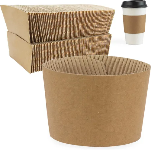 Vista 10 de FMP Brands Paquete de 50 fundas de papel de Navidad para tazas de café, fundas desechables de café navideñas para tazas de café desechables de 12