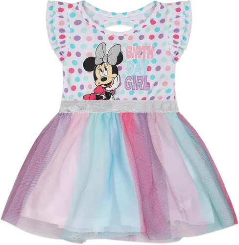 Vista 2 de Disney Minnie Mouse - Conjunto de vestido tutú de cumpleaños para niñas y niños pequeños, multicolor