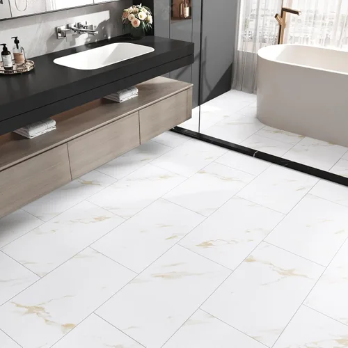 Vista 3 de Azulejo de baño de mármol dorado y blanco
