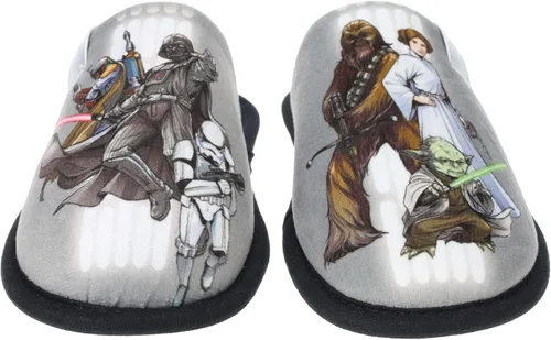 Vista 3 de STAR WARS Pantuflas Mismatch Family Slide Slippers, amortiguación de espuma viscoelástica, para interiores y exteriores, Stormtrooper Princess Leia