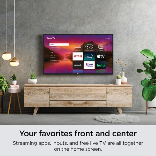 Vista 5 de Roku Paquete de Smart TV Full HD de 32 pulgadas, pantalla LED de 1080p, audio Dolby, funciona con Alexa, control remoto de voz, modo Bluetooth