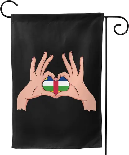 Vista 4 de Holding Love In Your Hands Flag Of The Central African Republic Garden Flag 28"x40" Inch Double Sided Garden Flags Home Lawn Outdoor Decor Flags