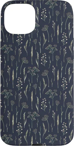 Vista 9 de Funda neutra Boho Dry Wildflower Meadow Botanical (azul marino) para iPhone 16