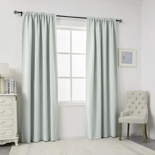 Vista 67 de DUALIFE Cortinas opacas de 45 pulgadas de largo, 2 paneles para ventanas pequeñas de dormitorio, aislamiento térmico, bolsillo para barra, cortinas