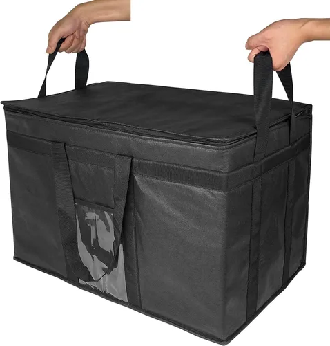 Vista 4 de Bolsas enfriadoras plegables con aislamiento y cierre de cremallera, bolsas reutilizables para compras de comestibles que mantienen la comida