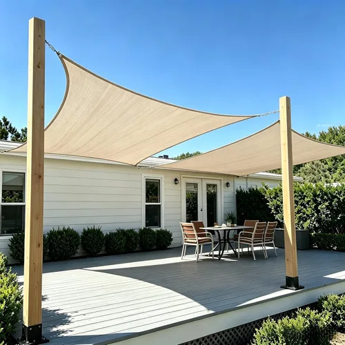 Vista 21 de Toldo rectangular de 10 x 13 pies (gris frío) - Bloqueo UV para patio y exteriores Resists Aging From Sun &Rain，Block UV 90%+ ，Cools 8—15℃，For