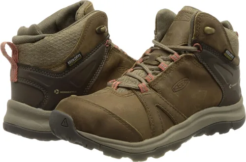 Vista 7 de KEEN Terradora 2 - Botas de senderismo impermeables de piel de altura media para mujer BrindleRedwood