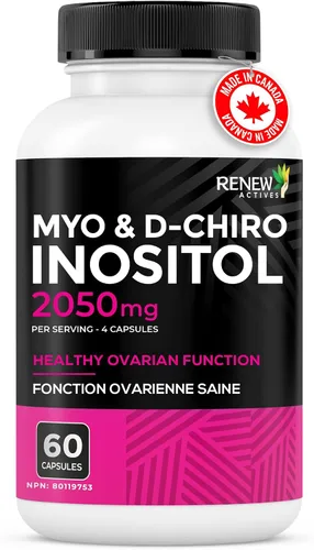 Vista 4 de Renew Actives Myo-inositol y D-Chiro Inositol - Promueve la función ovárica equilibrada, regula el ciclo menstrual, la armonía hormonal y la salud