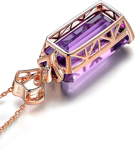 Vista 3 de Kim Carrey 18K Rose Gold Women's Necklace Natural Stone Gem Necklaces for Women Elegant Necklaces for Women Women's Jewelry Giftt