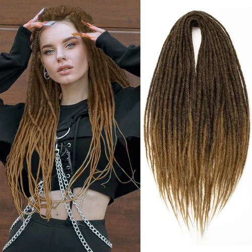 Vista 5 de 20 hebras de 24 pulgadas, extensiones de rastas color burdeos, rastas de cabello de ganchillo para mujer, hechas a mano, suaves, trenzas de cabello