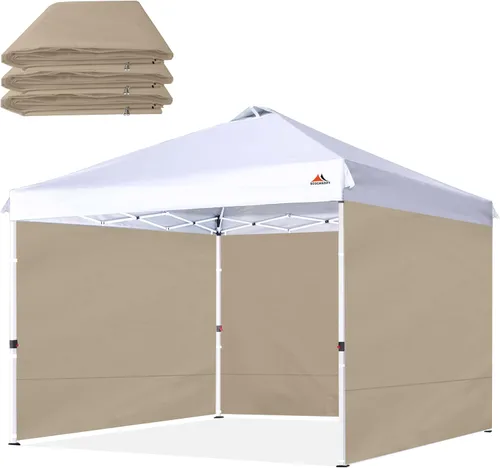 Vista 15 de SCOCANOPY SideWall - Marco para toldo de 10 x 10 pulgadas, paquete de 3 unidades, solo para pared solar, color blanco