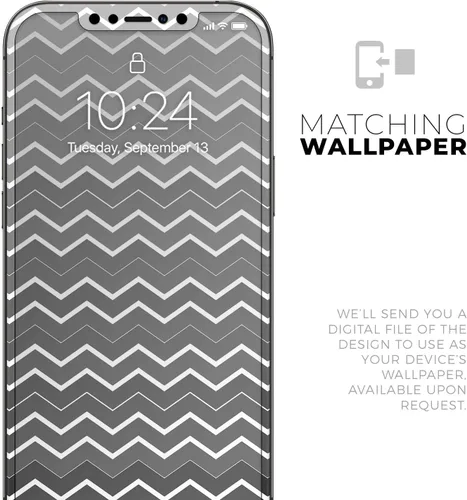 Vista 6 de DesignSkinz Kit de calcomanías de piel de cuerpo completo compatible con iPhone 15 Plus, cheurón en capas degradadas negras