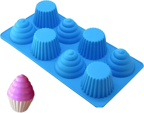 Vista 2 de X-Haibei Gran cono de helado Cupcake Jabón Pan Bakeware Bandeja de 8 cavidades
