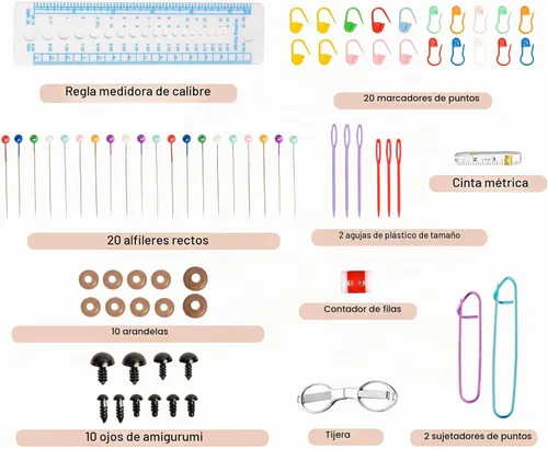 Vista 3 de SHAXANO Kit de Ganchos de Ganchillo con Estuche, 95 Piezas, Agujas de Ganchillo Ergonómicas, Kits de Hilo para Tejer, Herramientas de Arte de Tejido