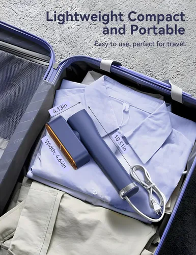 Vista 7 de Sundu - Vaporizador portátil 2 en 1 para ropa, vaporizador y plancha de viaje 2 en 1, calentamiento rápido de 15 segundos, tanque de agua de 3.5 fl