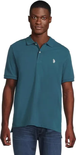 Vista 83 de Polo de piqué de algodón sólido para hombre con pequeño Pony Gris jaspeado