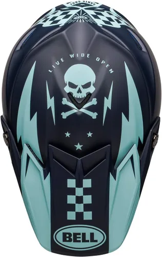 Vista 9 de Bell Moto-9 Flex Dirt - Casco de motocicleta de cara completa - Breakaway - Azul marino mate/azul claro, talla L