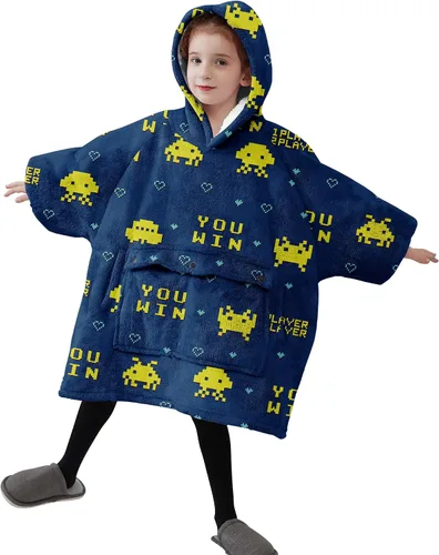 Vista 8 de Manta con Capucha Usable NOUKOW Manta Sherpa de Gran Tamaño Sudadera de Franela con Bolsillo Grande