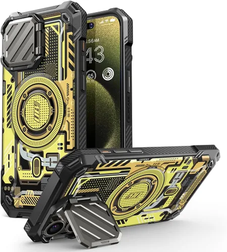 Vista 11 de SUPCASE para iPhone 15 Pro Max Funda con cubierta para cámara y soporte (UBMag XT) [Compatible con MagSafe] [Soporte incorporado]