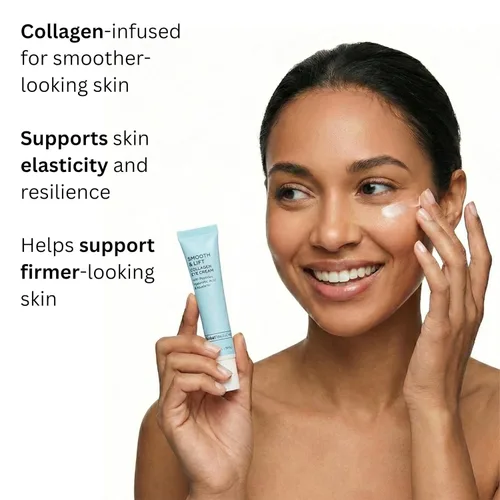 Vista 2 de Global Beauty Care Smooth & Lift Crema de ojos de colágeno – Tratamiento refinante debajo de los ojos para apoyar la elasticidad de la piel