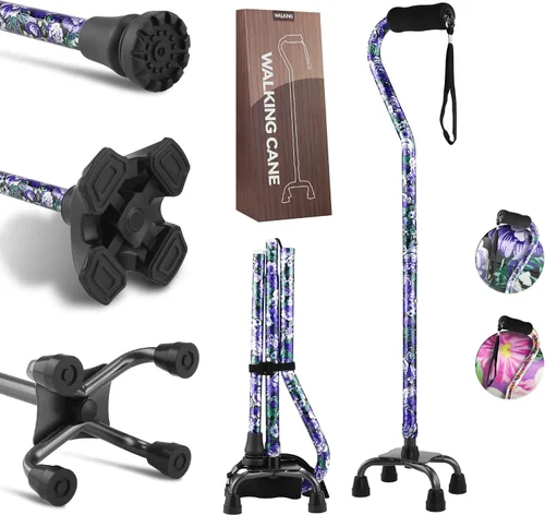 Vista 10 de LIXIANG Bastones para Caminar que Estabilizan Mujeres Bastones Cuádruples para Personas Mayores y Adultos Plegables Ajustables para Hombres