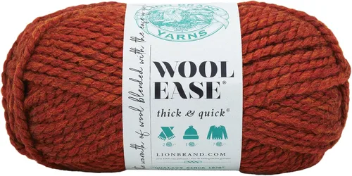 Vista 73 de Lion Brand Yarn - Ovillo de lana Wool-Ease Thick & Quick color fuerza aérea Super Bulky Wool Acrylic Blend Fiber for Soft Hats, Sweaters, Chunky