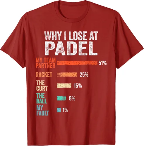 Vista 24 de Why I Lose at Padel Funny Game Padel Hombres Mujeres Camiseta de Padel