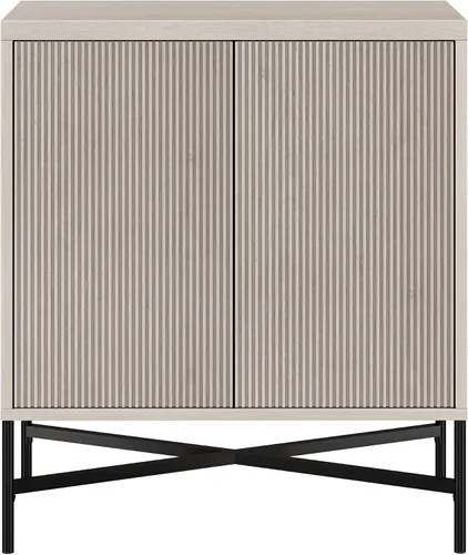 Vista 3 de Henn&Hart Gabinete de acento estriado de 28 pulgadas, aparador buffet Blanco haya