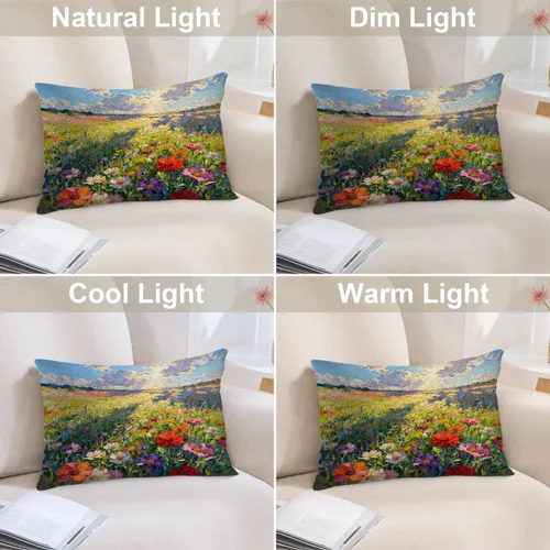 Vista 394 de Batmerry Autumn Pumpkin Templeton Throw Pillow Covers, Green Leaves Paths Forests Decorative Pillow Covers Digital Printing Blended for Couch Sofa