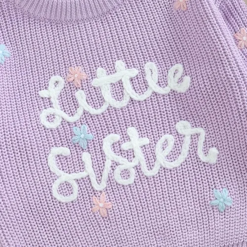 Vista 109 de VISGOGO Suéter a juego para hermanitas grandes y pequeñas, ropa de una sola pieza