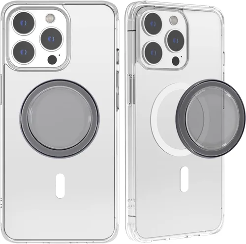 Vista 4 de metisinno Base magnética compatible con agarres de teléfono PopSocket y fundas MagSafe para iPhone, color negro translúcido