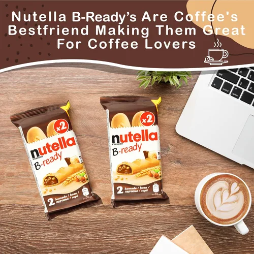 Vista 7 de Kozy Home Nutella B-Ready - Paquete de 2 – sabor Nutella con barras de oblea crujientes rellenas de Nutella untada y patatas fritas de trigo
