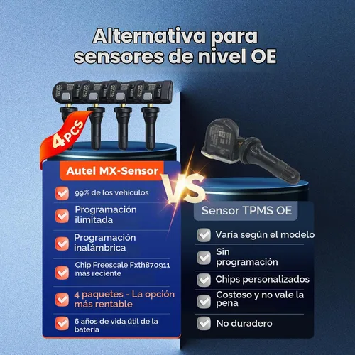 Vista 7 de Autel TPMS Sensores Juego de 4 sensores universales 2 en 1 MX-Sensor 315