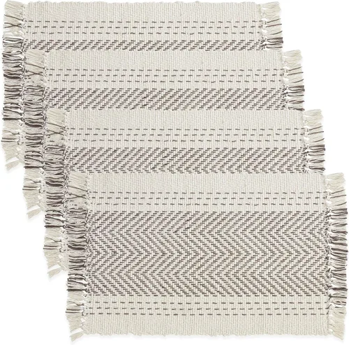 Vista 3 de SARO LIFESTYLE Kantha Stitch - Juego de 4 manteles individuales