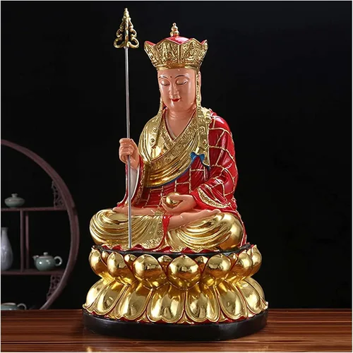 Vista 4 de Escultura de mesa, escultura de Buda, figura de resina, estatua de Buda TangSeng, decoración del hogar, los mejores regalos de estilo chino chino