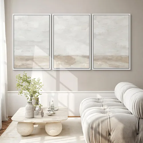 Vista 502 de SIGNWIN Lienzo enmarcado para pared, juego de arte pastel con cadena montañosa, bosque, niebla, naturaleza silvestre, ilustraciones modernas, arte